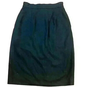 Vtg Ralph Lauren 100% Wool Black Pencil Skirt Size 6 Career Academia Office USA